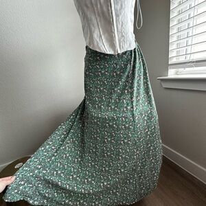Altar'd State Green Floral Maxi Skirt